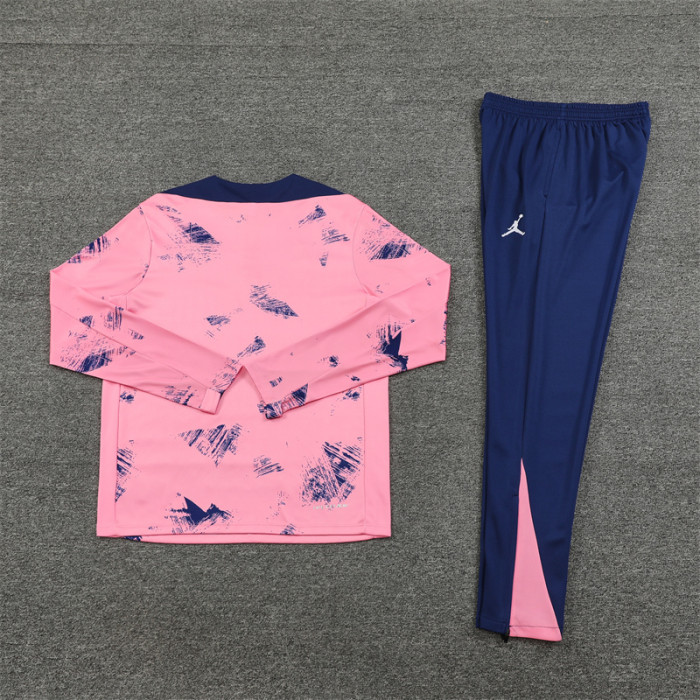 PSG tracksuit 24/25 pink with navy blue Quater Zip Training Kit