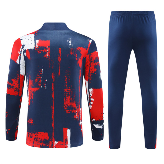 PSG tracksuit 24/25 camouflage navy blue with red Quater Zip Training Kit
