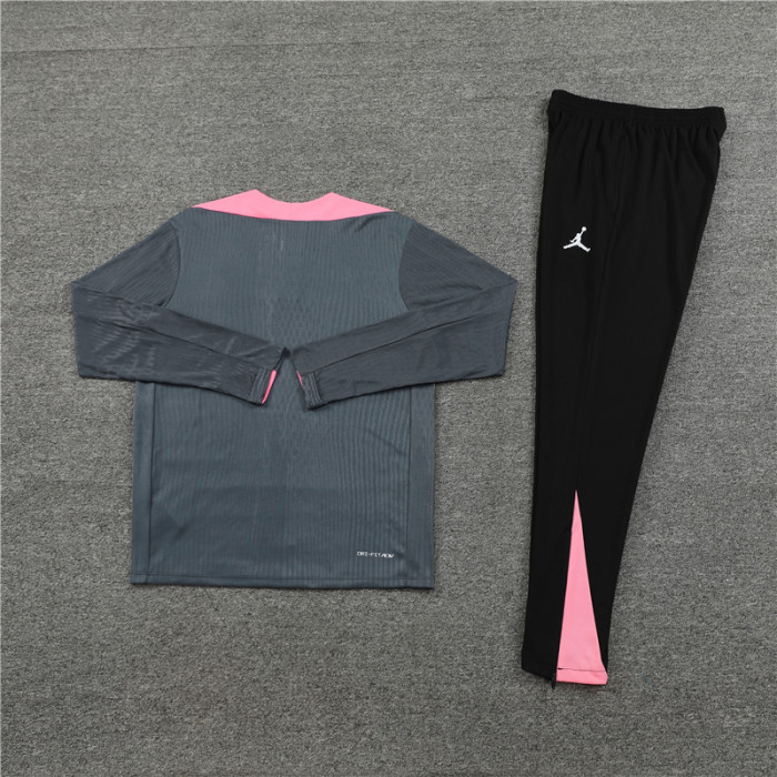 PSG tracksuit 24/25 dark gray with pink Quater Zip Training Kit
