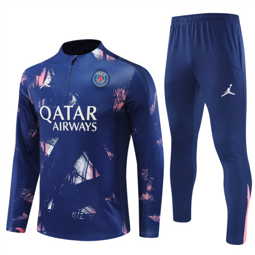 PSG tracksuit 24/25 navy blue with pink Quater Zip Training Kit