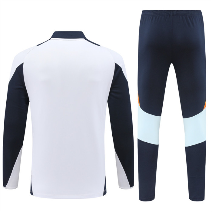 Real Madrid tracksuit 24/25 white with navy blue Quater Zip Training Kit