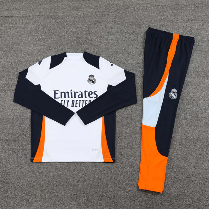 Real Madrid tracksuit 24/25 white with navy blue Quater Zip Training Kit