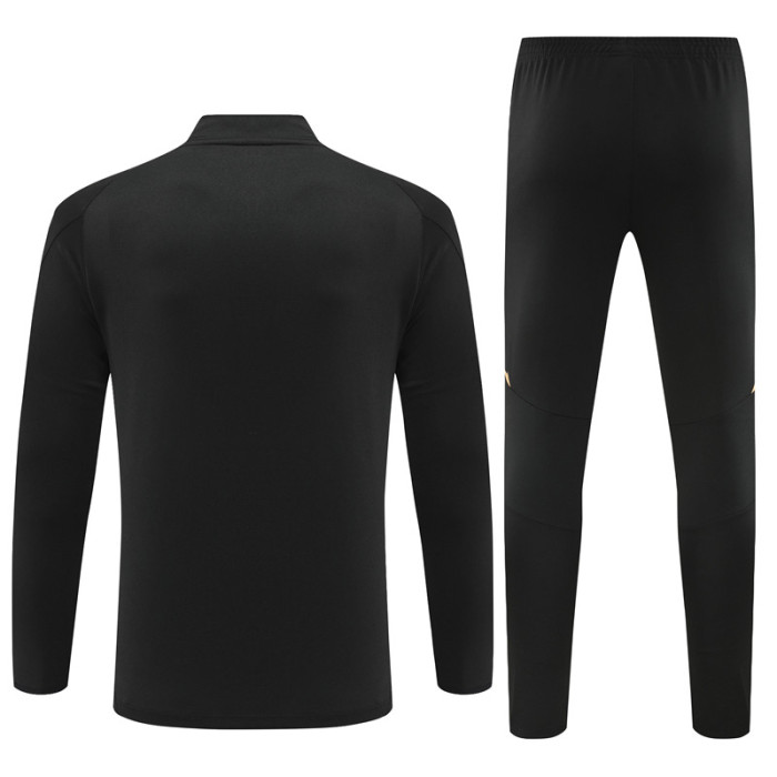 Real Madrid tracksuit 24/25 black with gold Quater Zip Training Kit