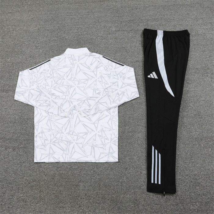 Real Madrid tracksuit 24/25 white with gray Quater Zip Training Kit
