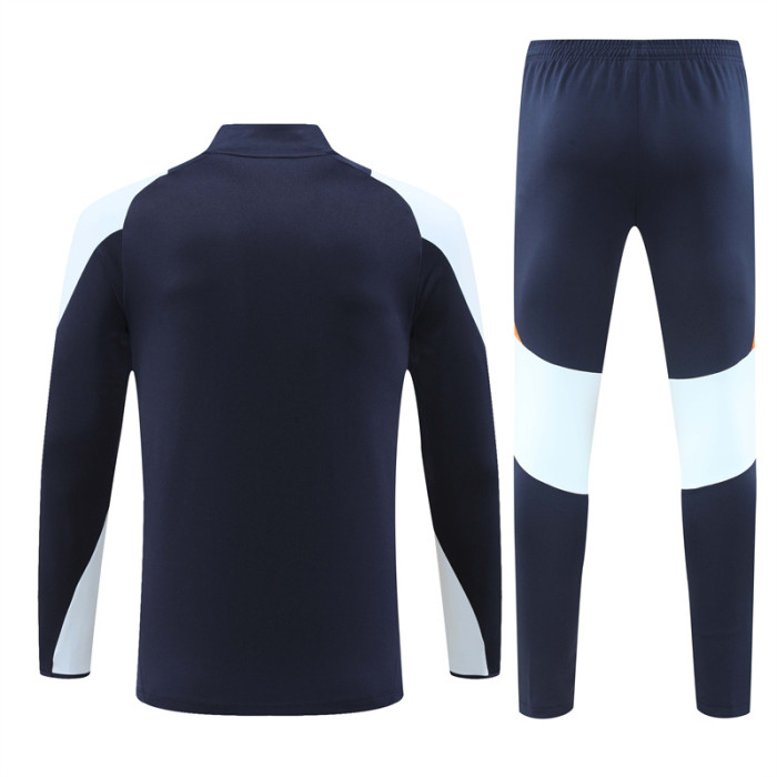 Real Madrid tracksuit 24/25 navy blue with light blue Quater Zip Training Kit