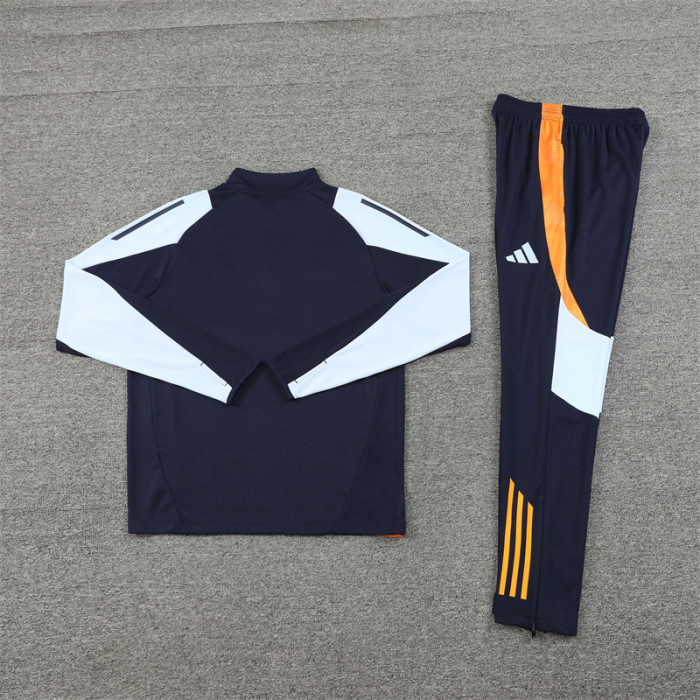 Real Madrid tracksuit 24/25 navy blue with light blue Quater Zip Training Kit