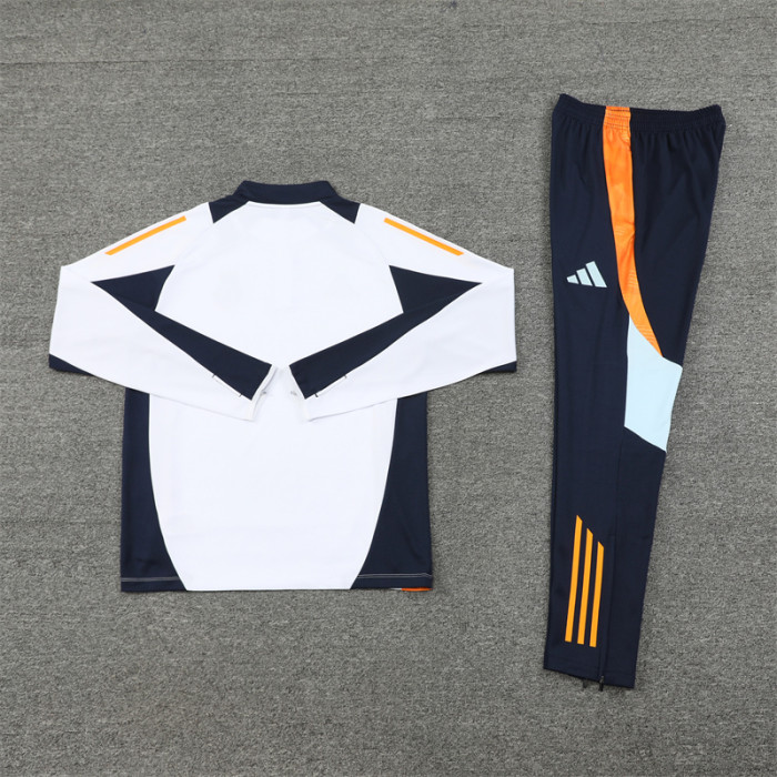 Real Madrid tracksuit 24/25 white with navy blue Quater Zip Training Kit