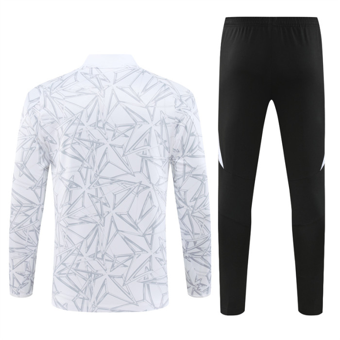 Real Madrid tracksuit 24/25 white with gray Quater Zip Training Kit