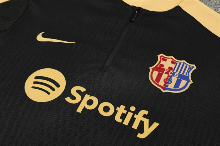 Barcelona tracksuit 24/25 Black with Gold Quater Zip Training Kit