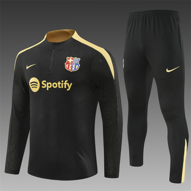 Barcelona tracksuit 24/25 Black with Gold Quater Zip Training Kit