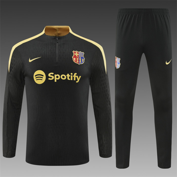 Barcelona tracksuit 24/25 Black with Gold Quater Zip Training Kit