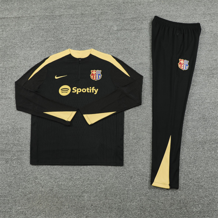 Barcelona tracksuit 24/25 Black with Gold Quater Zip Training Kit