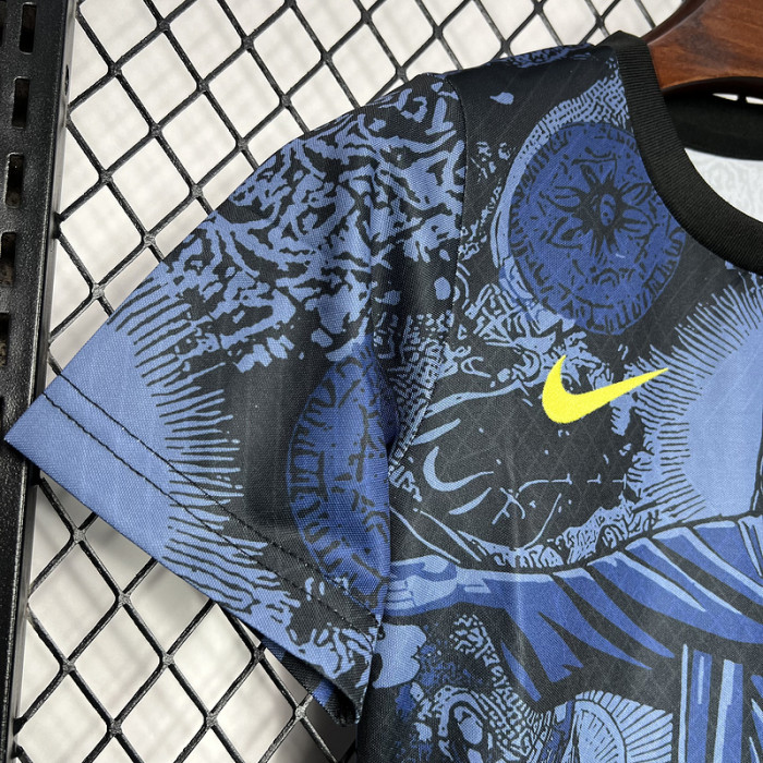 Brasil Brazil jersey Jesus Special Edition Kids Kits Dark Blue