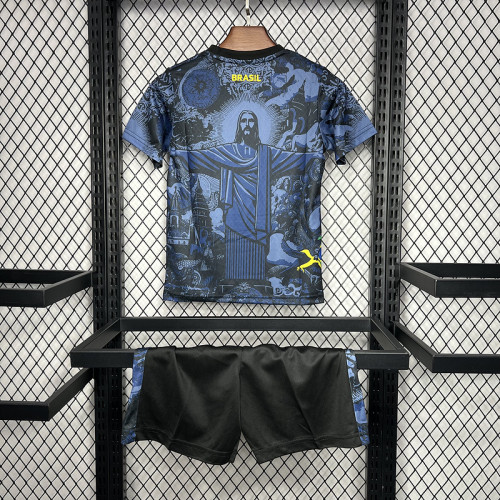 Brasil Brazil jersey Jesus Special Edition Kids Kits Dark Blue