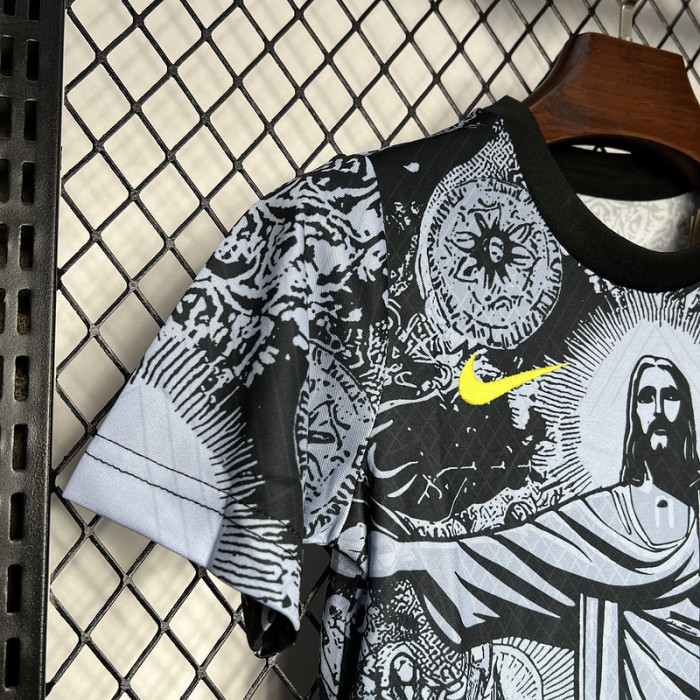 Brasil Brazil Jersey Kids Kits Jesus Special Edition Gray