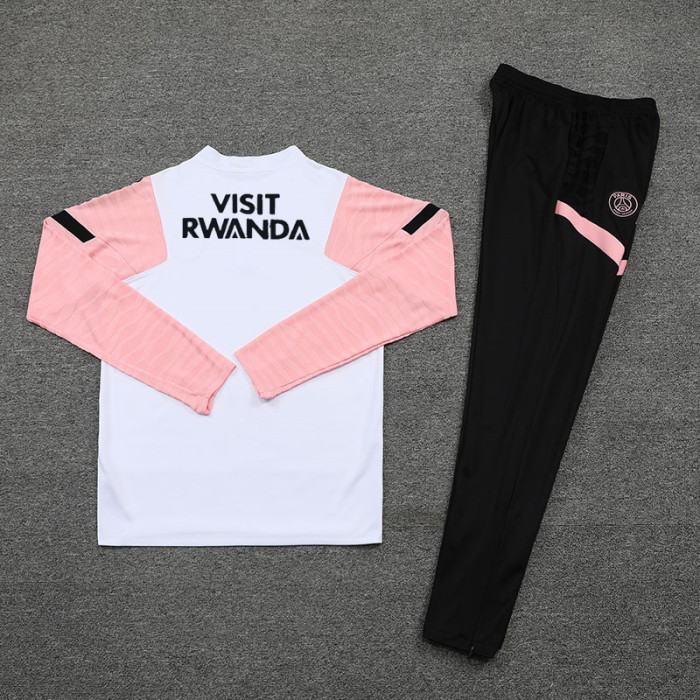 PSG tracksuit 21/22 white with pink Quater Zip Training Kit