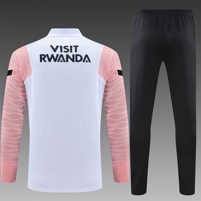 PSG tracksuit 21/22 white with pink Quater Zip Training Kit