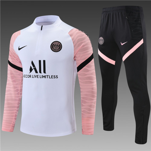 PSG tracksuit 21/22 white with pink Quater Zip Training Kit