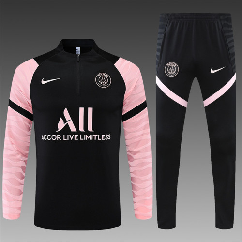 PSG tracksuit 21/22 black with pink Quater Zip Training Kit