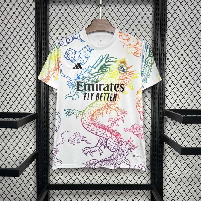 24-25 Real Madrid Rainbow Dragon White Goalkeeper Jersey