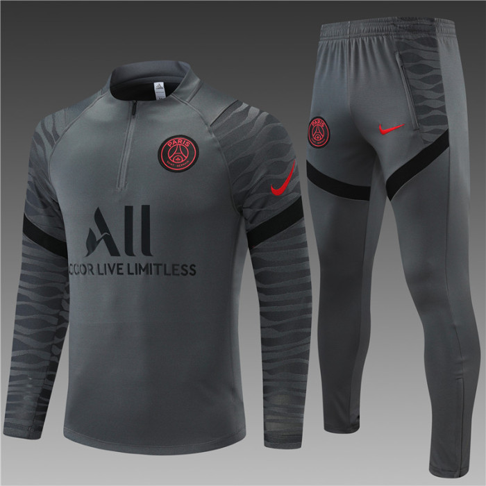 PSG Tracksuit 21/22 Gray Quater Zip Training Kit