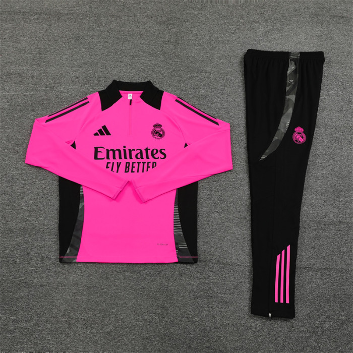 Real Madrid Tracksuit 24/25 Rose red Quater Zip Training Kit