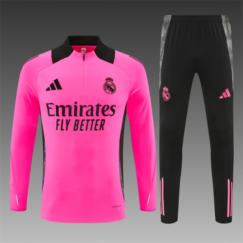 Real Madrid Tracksuit 24/25 Rose red Quater Zip Training Kit