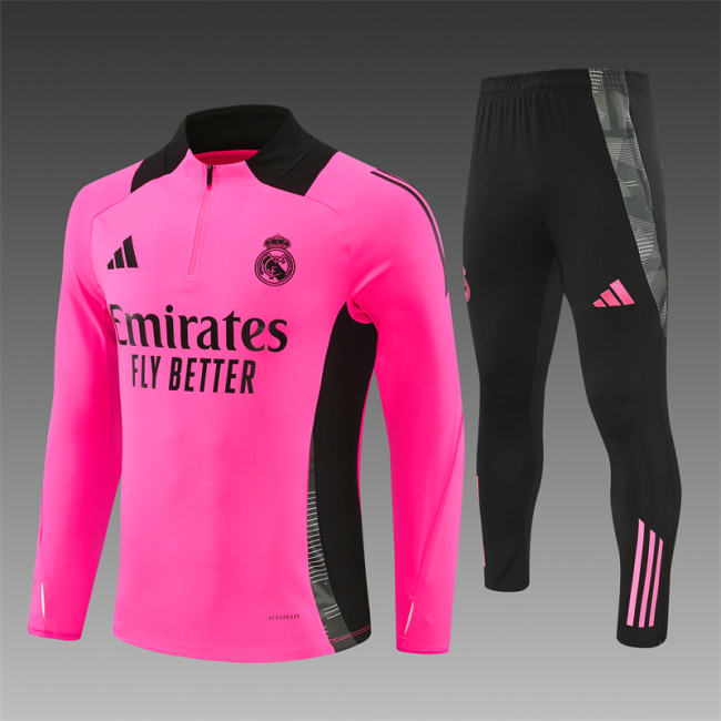 Real Madrid Tracksuit 24/25 Rose red Quater Zip Training Kit