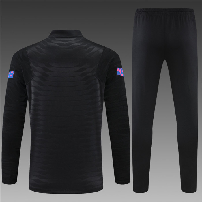 Barcelona Tracksuit 21/22 Black Quater Zip Training Kit