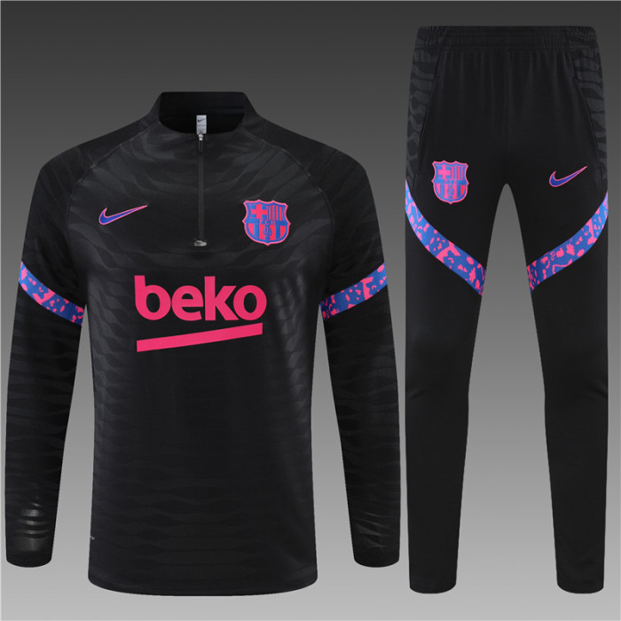 Barcelona Tracksuit 21/22 Black Quater Zip Training Kit
