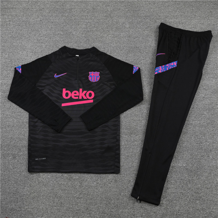 Barcelona Tracksuit 21/22 Black Quater Zip Training Kit