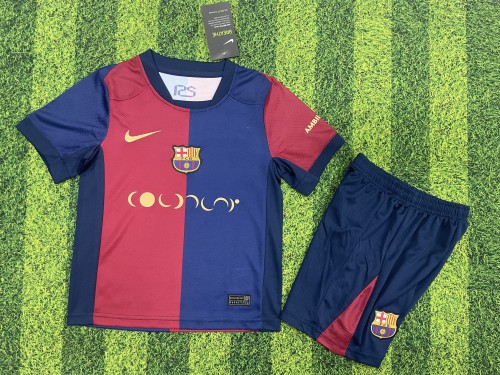 Barcelona ColdPlay Special Jersey 24/25 Home Kids Kits