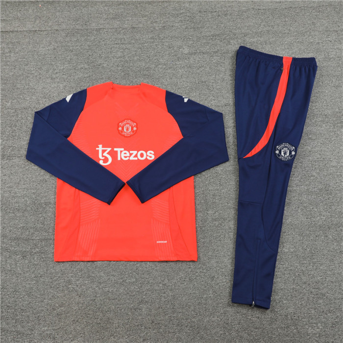 Manchester United 24/25 orange-red Quater Zip Training Kit