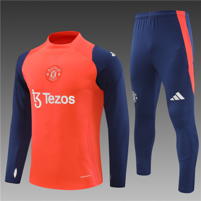 Manchester United 24/25 orange-red Quater Zip Training Kit