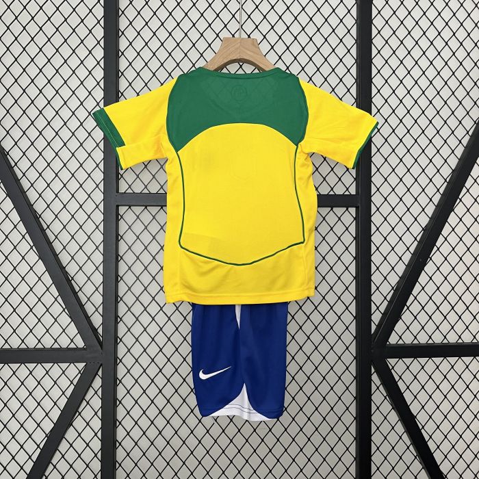 Brasil Brazil jersey 2004 Retro Home Kids Kits