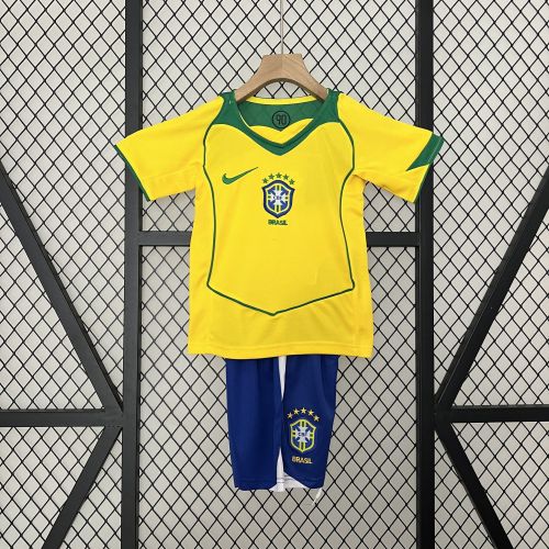 Brasil Brazil jersey 2004 Retro Home Kids Kits