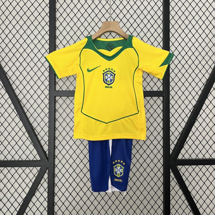 Brasil Brazil jersey 2004 Retro Home Kids Kits