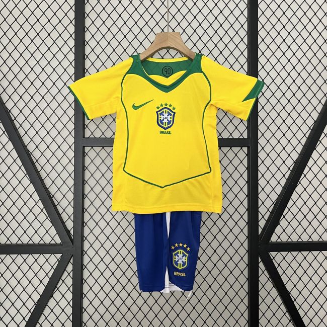 Brasil Brazil jersey 2004 Retro Home Kids Kits