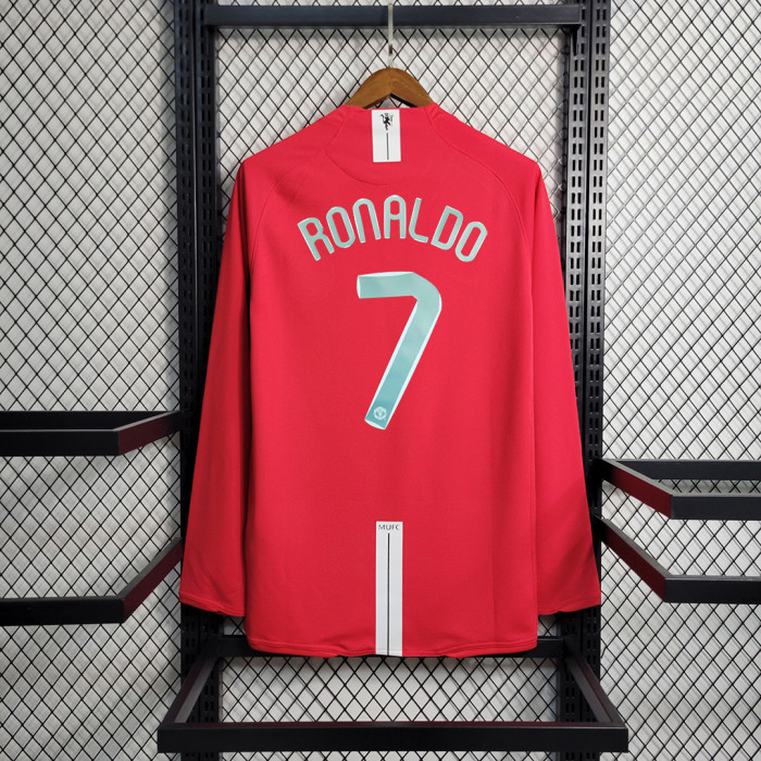 Manchester United Jersey 2007-2008 Champions League Home Long Sleeve