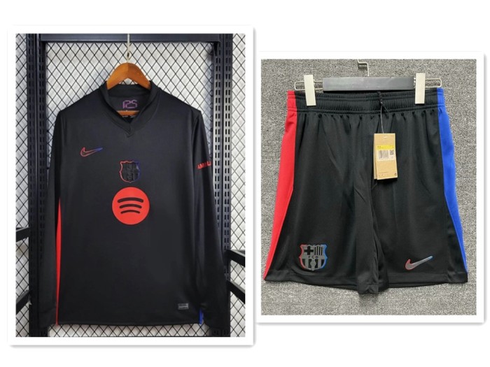 Barcelona jersey 24/25 Away Long Sleeve Shirt & Short Pant