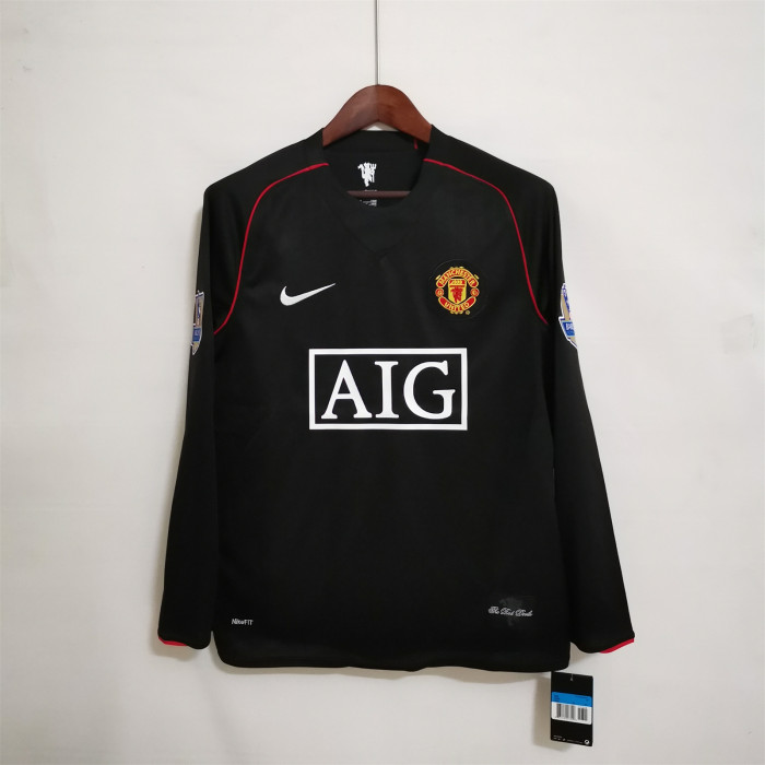 Manchester United Jersey 2007-2008 Champions League Away Long Sleeve