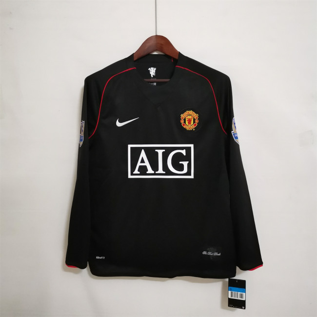 Manchester United Jersey 2007-2008 Champions League Away Long Sleeve