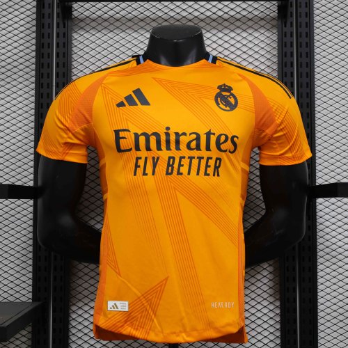 Real Madrid Jersey 2024/25 Away Kit Player Version orange Tshirt