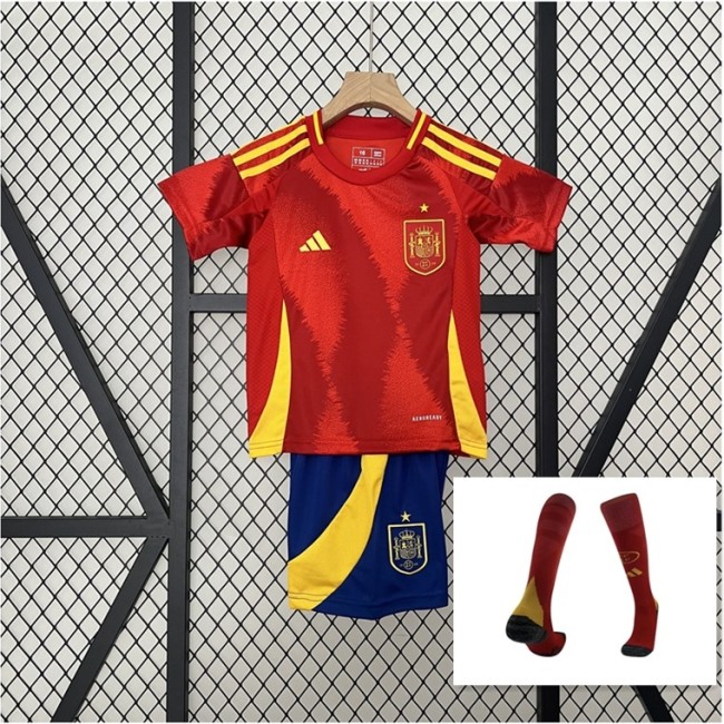 Spain Jersey 2024  Home Kids Kits with socks