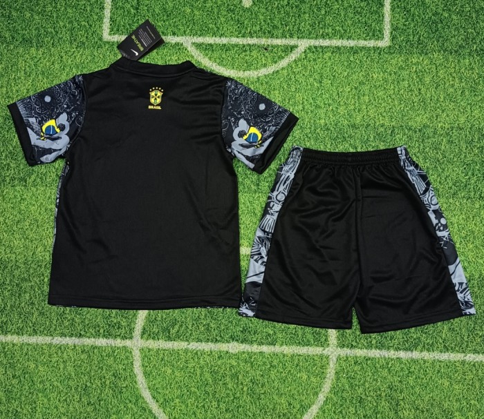 Brasil Brazil Jersey Kids Kits Jesus Special Edition Black shirt