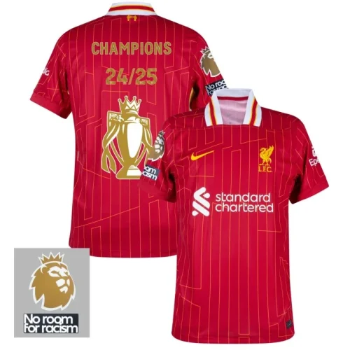 Liverpool 2024/25 Home Kit CHAMPIONS 24/25 & Gold Trophy