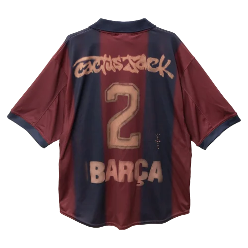Travis Scott Barcelona 2000/2001 Retro Home Kit Fan Edition Shirt