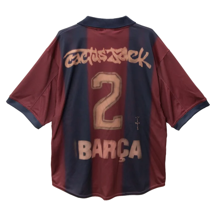Travis Scott Barcelona 2000/2001 Retro Home Kit Fan Edition Shirt