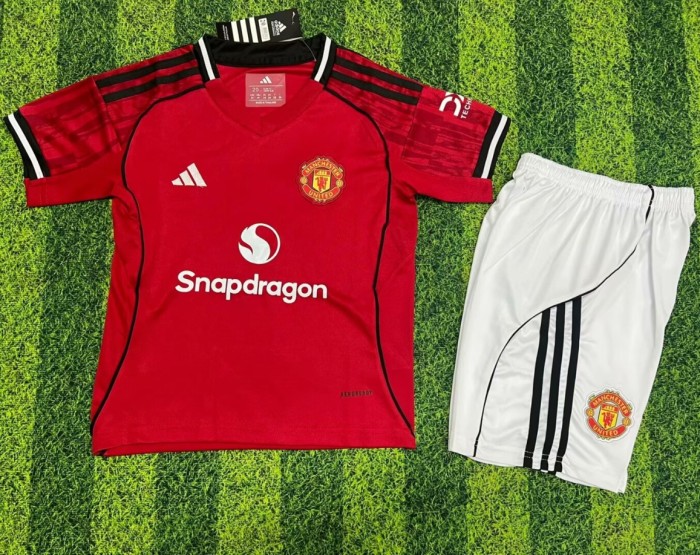 Manchester United Jersey 2025/26 Home Kids Kits