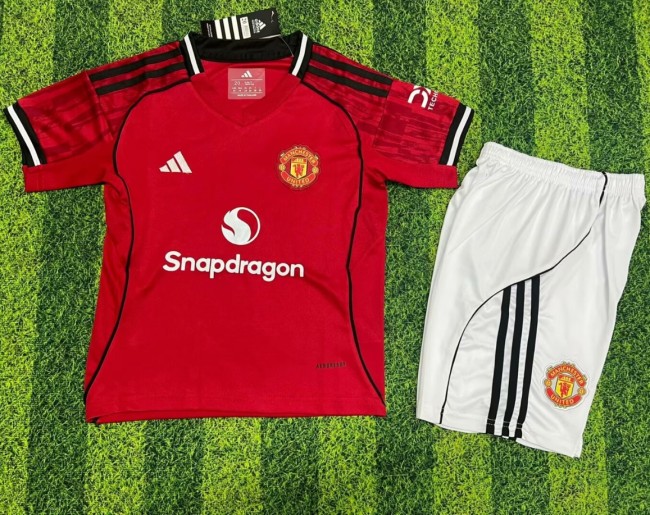 Manchester United Jersey 2025/26 Home Kids Kits